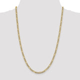 14k 3.9mm Semi-solid with Rhodium PavÇ Figaro Chain-WBC-PWC100-20