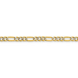 14k 3.9mm Semi-solid with Rhodium PavÇ Figaro Chain-WBC-PWC100-7