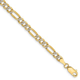 14k 3.9mm Semi-solid with Rhodium PavÇ Figaro Chain-WBC-PWC100-8