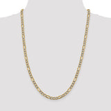 14k 5.25mm Semi-solid with Rhodium PavÇ Figaro Chain-WBC-PWC120-18