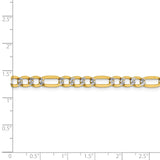 14k 5.25mm Semi-solid with Rhodium PavÇ Figaro Chain-WBC-PWC120-8