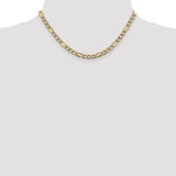 14k 5.25mm Semi-solid with Rhodium PavÇ Figaro Chain-WBC-PWC120-16