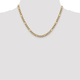 14k 5.25mm Semi-solid with Rhodium PavÇ Figaro Chain-WBC-PWC120-18