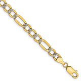 14k 5.25mm Semi-solid with Rhodium PavÇ Figaro Chain-WBC-PWC120-9