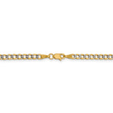 14k 3.4mm Semi-solid with Rhodium PavÇ Curb Chain-WBC-PWF080-20