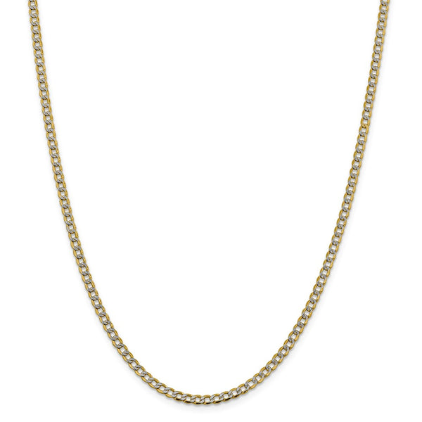 14k 3.4mm Semi-solid with Rhodium PavÇ Curb Chain-WBC-PWF080-16