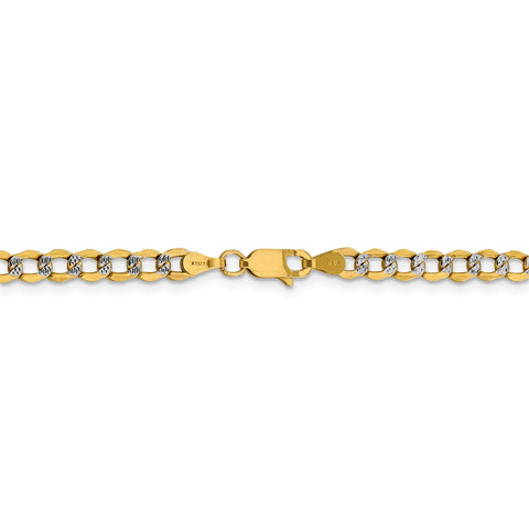 14k 4.3mm Semi-solid with Rhodium PavÇ Curb Chain-WBC-PWF100-24