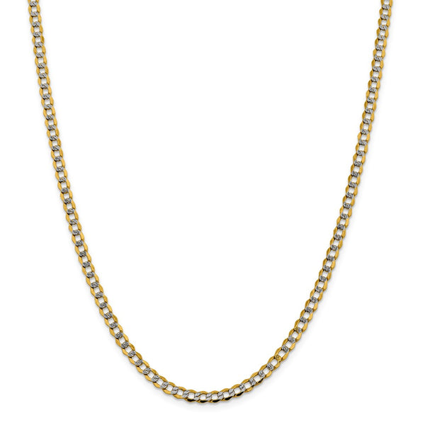 14k 4.3mm Semi-solid with Rhodium PavÇ Curb Chain-WBC-PWF100-22