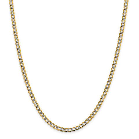 14k 4.3mm Semi-solid with Rhodium PavÇ Curb Chain-WBC-PWF100-24