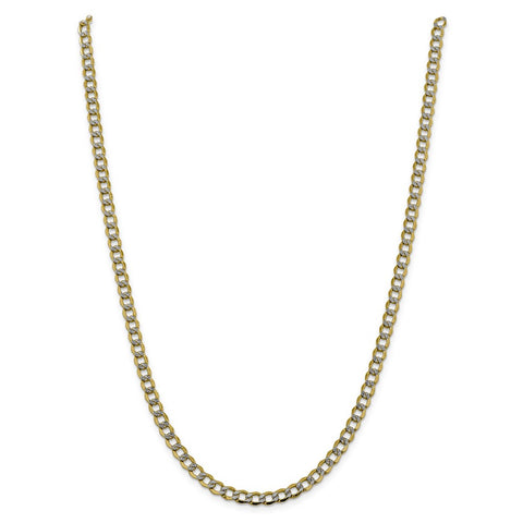 14k 5.2mm Semi-solid with Rhodium PavÇ Curb Chain-WBC-PWF120-26