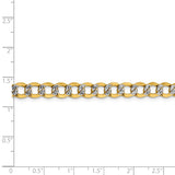 14k 6.75mm Semi-solid with Rhodium PavÇ Curb Chain-WBC-PWF150-8