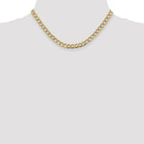 14k 6.75mm Semi-solid with Rhodium PavÇ Curb Chain-WBC-PWF150-16