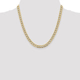 14k 6.75mm Semi-solid with Rhodium PavÇ Curb Chain-WBC-PWF150-20