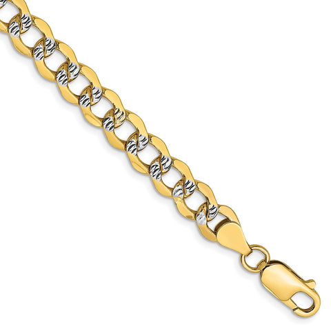 14k 6.75mm Semi-solid with Rhodium PavÇ Curb Chain-WBC-PWF150-8