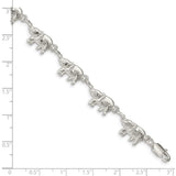 Sterling Silver Elephants Bracelet-WBC-QA1-7