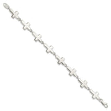 Sterling Silver Crosses Bracelet-WBC-QA25-7