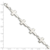 Sterling Silver Crosses Bracelet-WBC-QA25-7