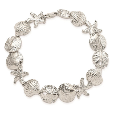 Sterling Silver Seashells Bracelet-WBC-QA28-8