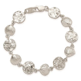 Sterling Silver Seashells and Sand Dollars Bracelet-WBC-QA31-7