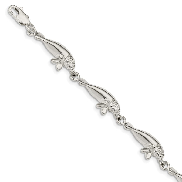 Sterling Silver Manatees Bracelet-WBC-QA36-7