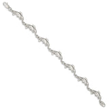 Sterling Silver Dolphins Bracelet-WBC-QA37-7