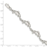 Sterling Silver Dolphins Bracelet-WBC-QA37-7