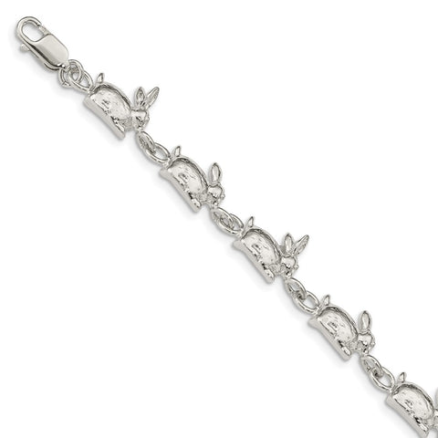 Sterling Silver Rabbits Bracelet-WBC-QA4-7