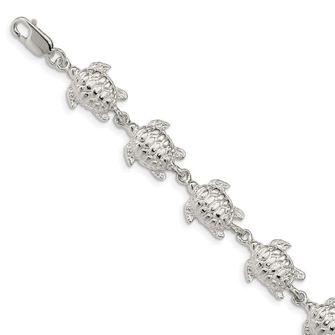 Sterling Silver Sea Turtles Bracelet-WBC-QA40-7