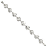 Sterling Silver Heart Bracelet-WBC-QA47-7