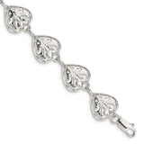 Sterling Silver Heart Bracelet-WBC-QA47-7