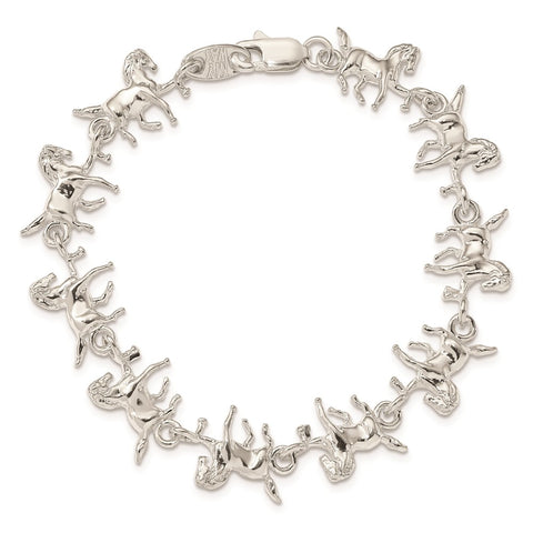 Sterling Silver Horses Bracelet-WBC-QA5-7