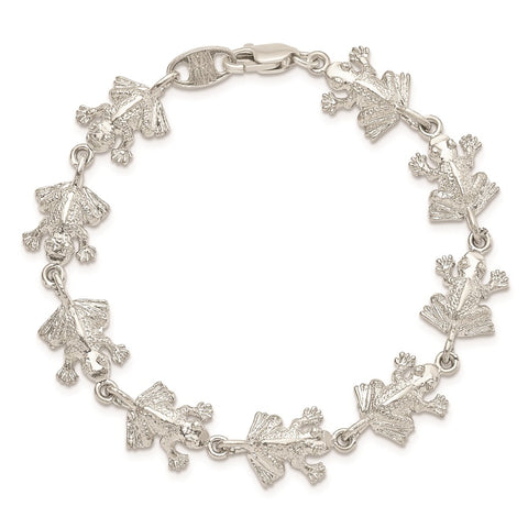 Sterling Silver Frogs Bracelet-WBC-QA54-7