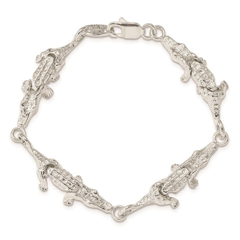 Sterling Silver Alligator Bracelet-WBC-QA9-7