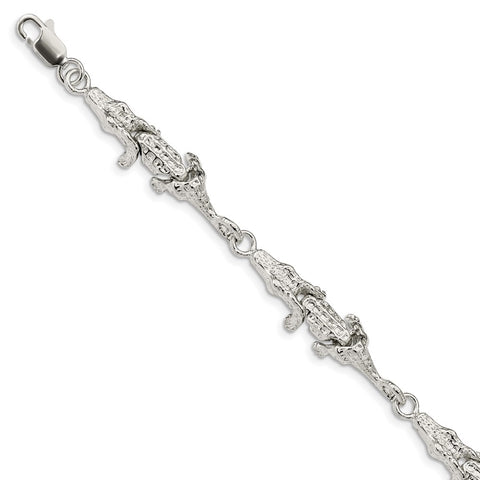 Sterling Silver Alligator Bracelet-WBC-QA9-7