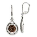 Sterling Silver & Bronze Antiqued Widows Mite Coin Leverback Earrings-WBC-QAC108