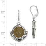 Sterling Silver Antiqued Roman Bronze Coin Leverback Earrings-WBC-QAC123