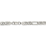 Sterling Silver 6.5mm Figaro Anchor Chain-WBC-QAF180-30