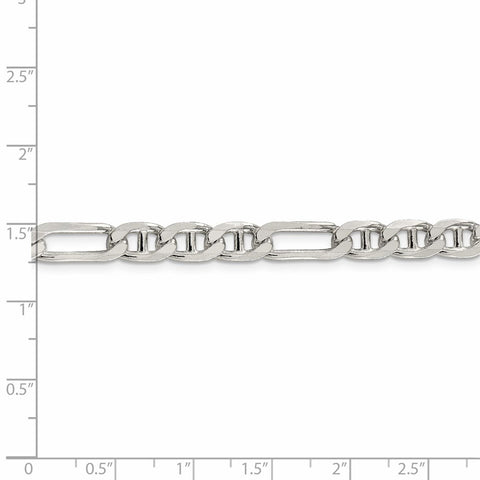 Sterling Silver 6.5mm Figaro Anchor Chain-WBC-QAF180-30