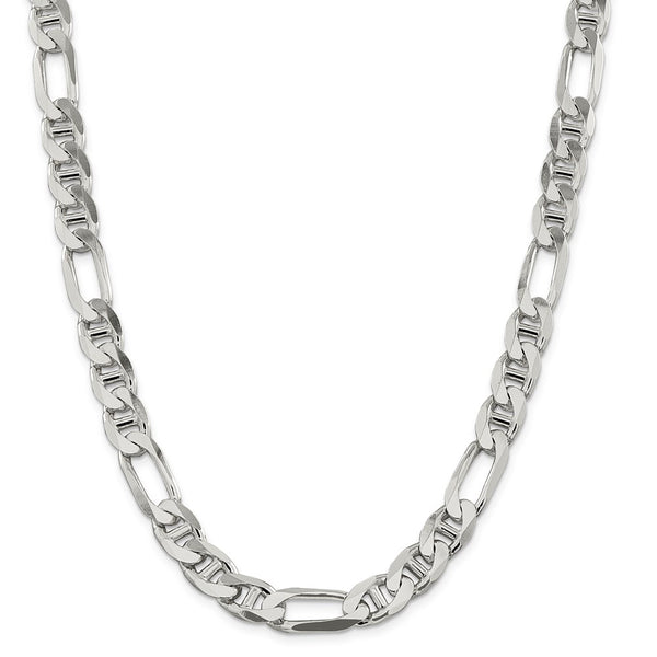 Sterling Silver 10.65mm Figaro Anchor Chain-WBC-QAF300-22