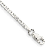 Sterling Silver 2.1mm Flat Anchor Chain Anklet-WBC-QAN060-9