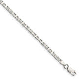 Sterling Silver 3mm Flat Anchor Chain Anklet-WBC-QAN080-9