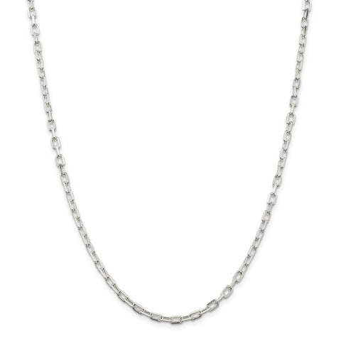 Sterling Silver 3.5mm Diamond-cut Long Link Cable Chain-WBC-QAR100-24