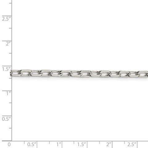 Sterling Silver 4.3mm Diamond-cut Long Link Cable Chain-WBC-QAR120-26