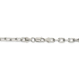 Sterling Silver 5.5mm Diamond-cut Long Link Cable Chain-WBC-QAR150-24