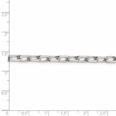 Sterling Silver 5.5mm Diamond-cut Long Link Cable Chain-WBC-QAR150-26