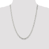 Sterling Silver 5.5mm Diamond-cut Long Link Cable Chain-WBC-QAR150-24