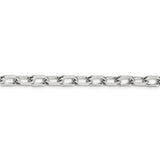 Sterling Silver 6.5mm Diamond-cut Long Link Cable Chain-WBC-QAR180-18