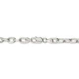 Sterling Silver 6.5mm Diamond-cut Long Link Cable Chain-WBC-QAR180-18