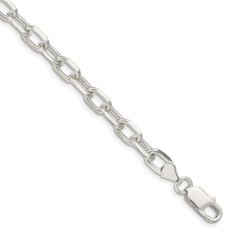 Sterling Silver 6.5mm Diamond-cut Long Link Cable Chain-WBC-QAR180-9