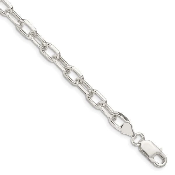 Sterling Silver 6.5mm Diamond-cut Long Link Cable Chain-WBC-QAR180-8